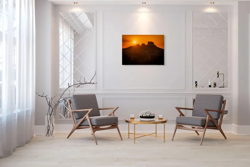 Tablou Canvas Siluete de piatră scăldate în apus, 100 x 70 cm – poza 5