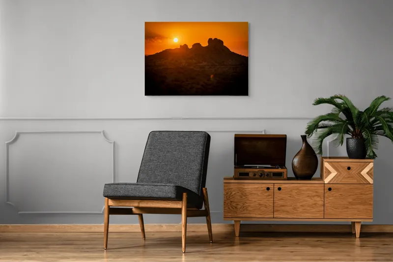 Tablou Canvas Siluete de piatră scăldate în apus, 100 x 70 cm – poza 8