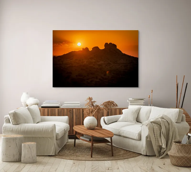 Tablou Canvas Siluete de piatră scăldate în apus, 150 x 100 cm – poza 3