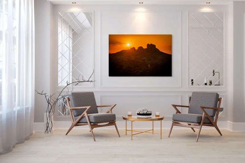 Tablou Canvas Siluete de piatră scăldate în apus, 150 x 100 cm – poza 7