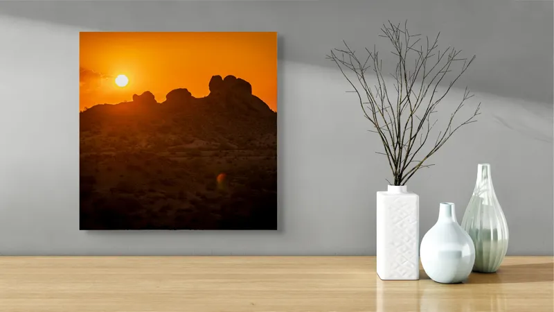 Tablou Canvas Siluete de piatră scăldate în apus, 50 x 50 cm – poza 3