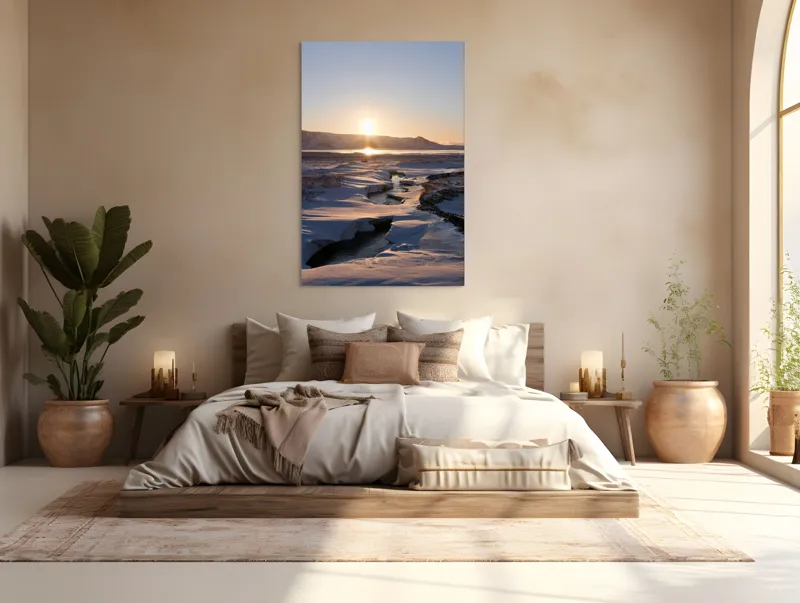Tablou Canvas pe tema Soarele peste tărâmul înghețat, 100 x 150 cm – poza 3