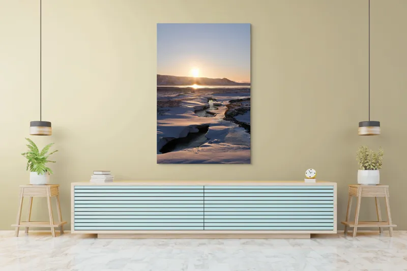 Tablou Canvas pe tema Soarele peste tărâmul înghețat, 100 x 150 cm – poza 4