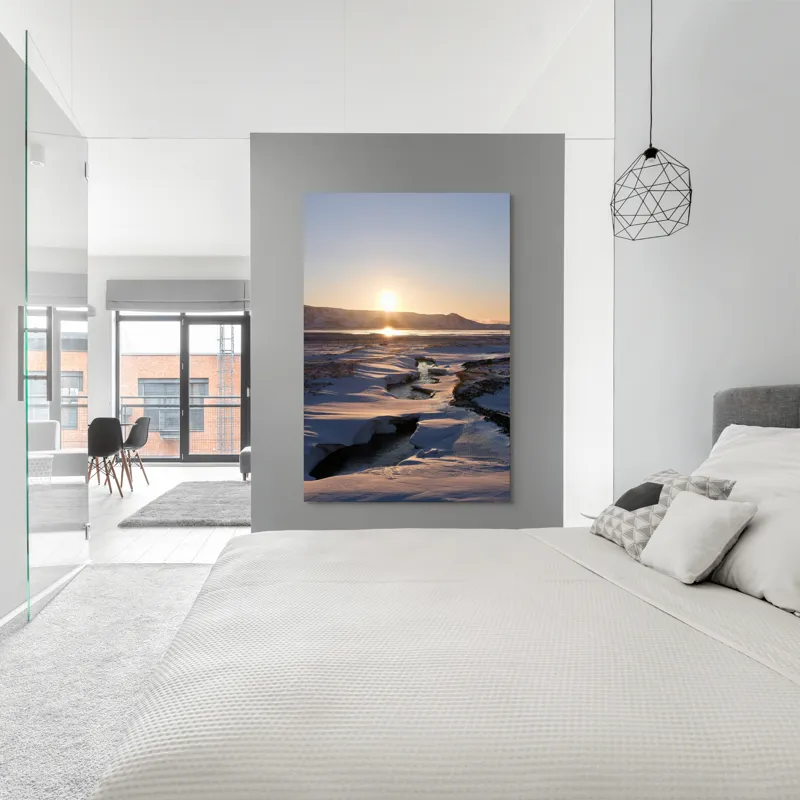 Tablou Canvas pe tema Soarele peste tărâmul înghețat, 100 x 150 cm – poza 5