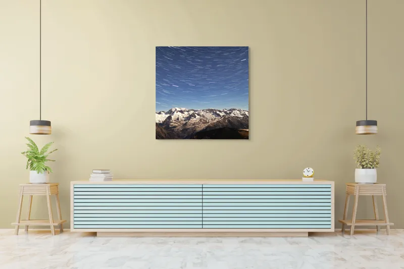 Tablou Canvas, "Eternele spirale deasupra munților înzăpeziți", 100 x 100 cm – poza 5