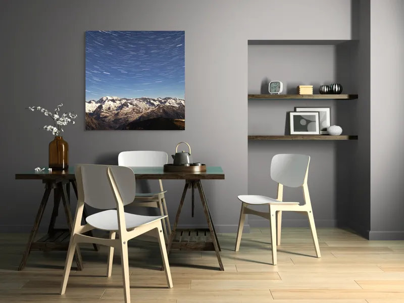Tablou Canvas, "Eternele spirale deasupra munților înzăpeziți", 100 x 100 cm – poza 6