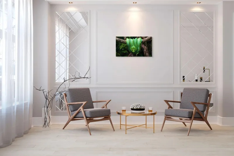 Tablou Canvas pe tema Somnul șarpelui smarald în pădure, 90 x 50 cm – poza 7