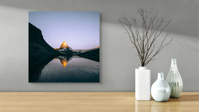 Tablou Canvas pe temă Lumina dimineții pe vârf de munte, 50 x 50 cm – poza 3