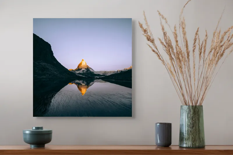 Tablou Canvas pe temă Lumina dimineții pe vârf de munte, 50 x 50 cm – poza 4
