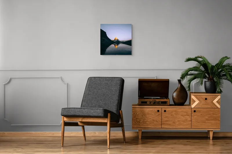 Tablou Canvas pe temă Lumina dimineții pe vârf de munte, 50 x 50 cm – poza 6