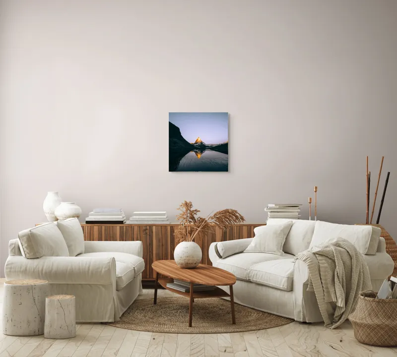 Tablou Canvas pe temă Lumina dimineții pe vârf de munte, 50 x 50 cm – poza 7