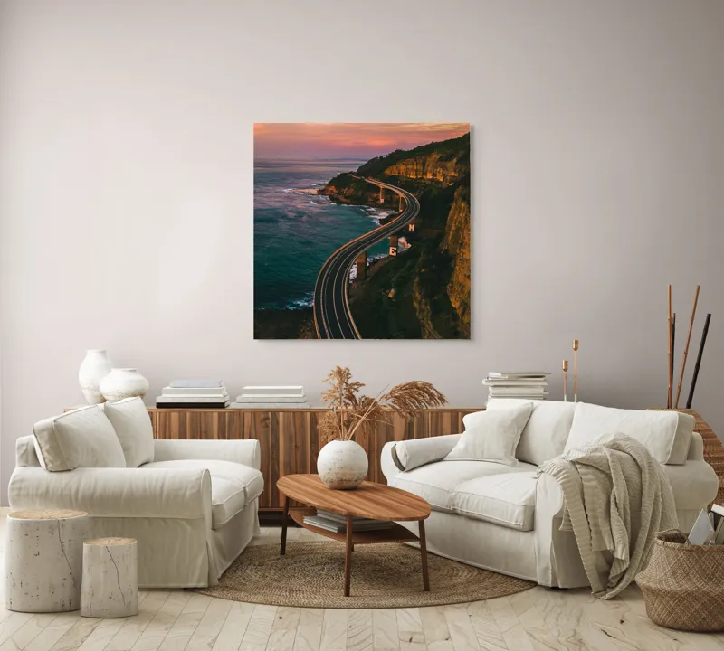 Tablou Canvas Drumul Șerpuitor Spre Apusul Viselor, 100 x 100 cm – poza 3