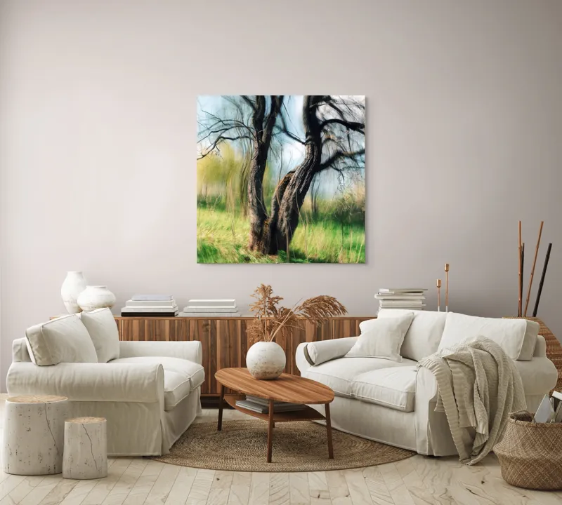 Tablou Canvas, "Dansul copacului în vântul primăverii", 100 x 100 cm – poza 3