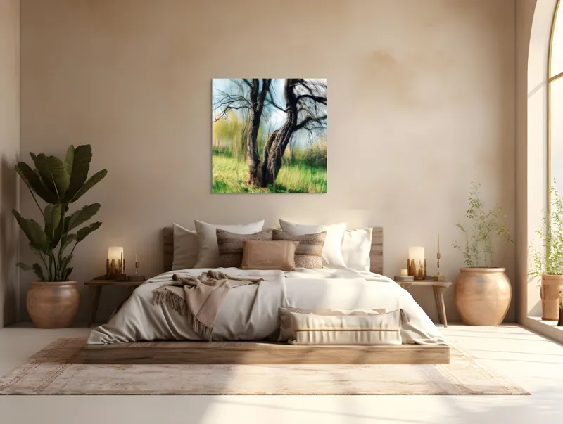 Tablou Canvas, "Dansul copacului în vântul primăverii", 100 x 100 cm – poza 4