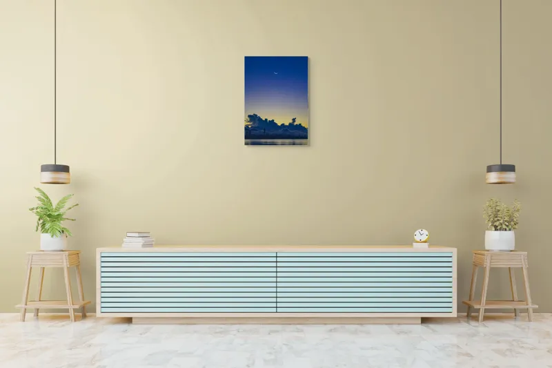 Tablou Canvas, "Luna melancolică peste orașul adormit", 50 x 70 cm – poza 6