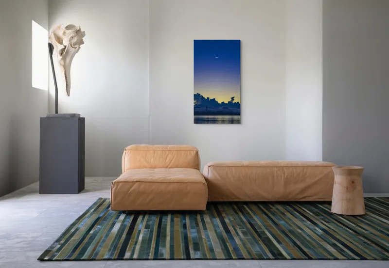 Tablou Canvas, "Luna melancolică peste orașul adormit", 50 x 90 cm – poza 5
