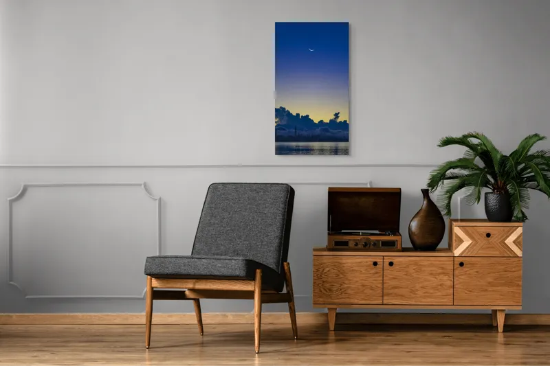 Tablou Canvas, "Luna melancolică peste orașul adormit", 50 x 90 cm – poza 8