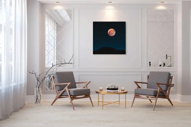 Tablou Canvas Luna Scăldată în Tăcerea Noții, 100 x 100 cm – poza 7