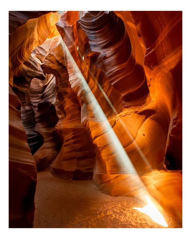 Tablou Canvas Antelope Canyon Razele Soarelui Artă Murală Unică, 100 x 100 cm