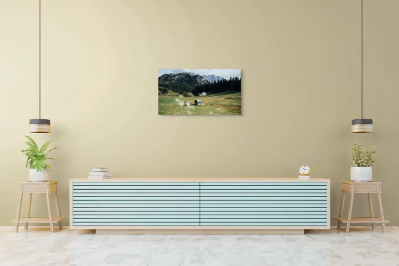 Tablou Canvas pe temă Sălașe în munți însoriți, 90 x 50 cm