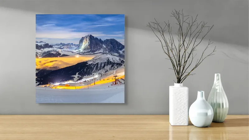 Tablou Canvas pe tema munților înzăpeziți, 50 x 50 cm