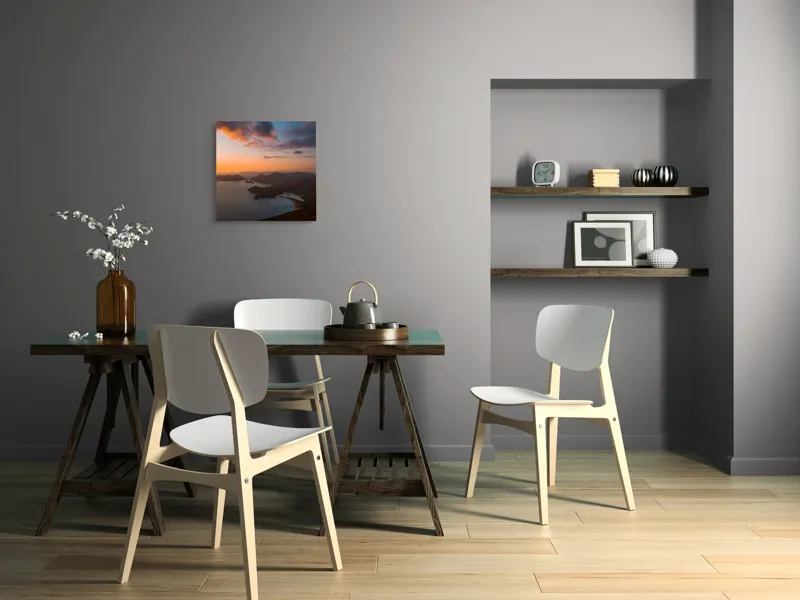 Tablou Canvas Sărutul apusului pe țărmul muntelui, 50 x 50 cm – poza 2
