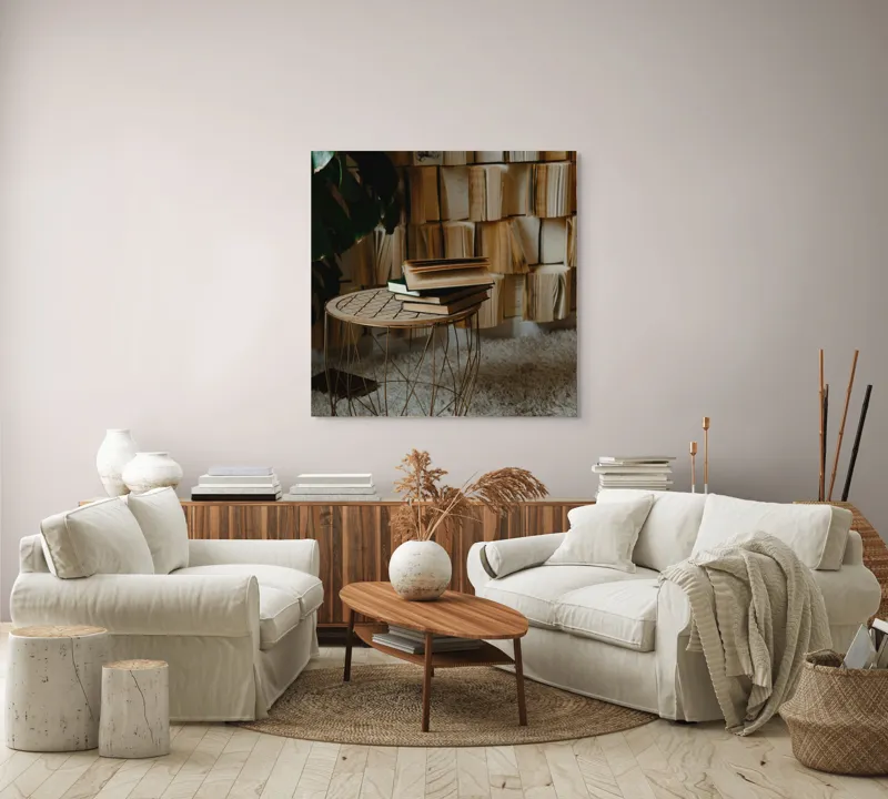 Tablou Canvas, "Odaia cu povești nerostite ale vremii", 100 x 100 cm – poza 3