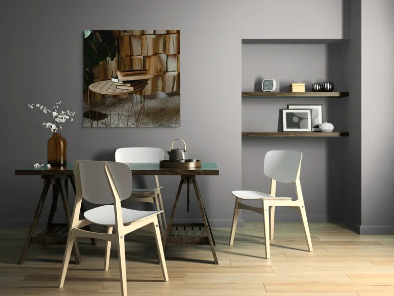 Tablou Canvas, "Odaia cu povești nerostite ale vremii", 100 x 100 cm – poza 6