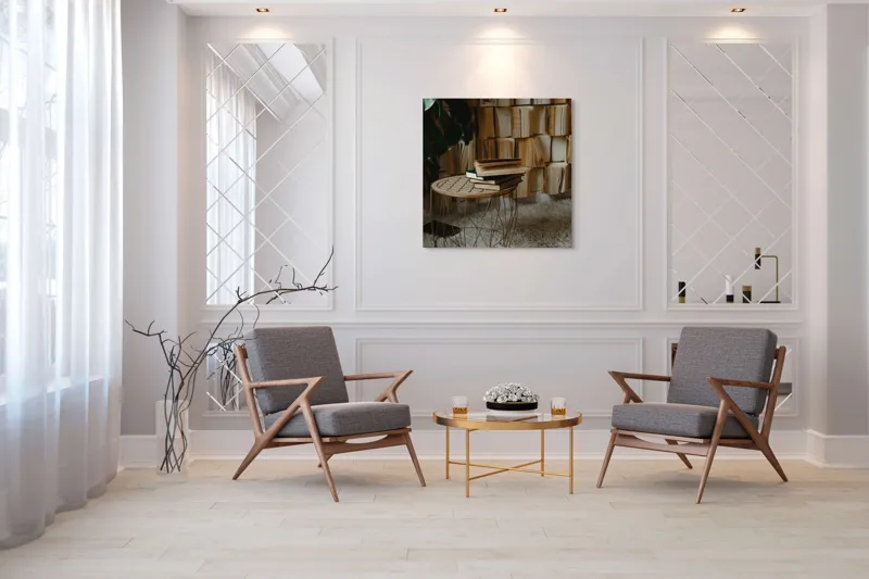 Tablou Canvas, "Odaia cu povești nerostite ale vremii", 100 x 100 cm – poza 7