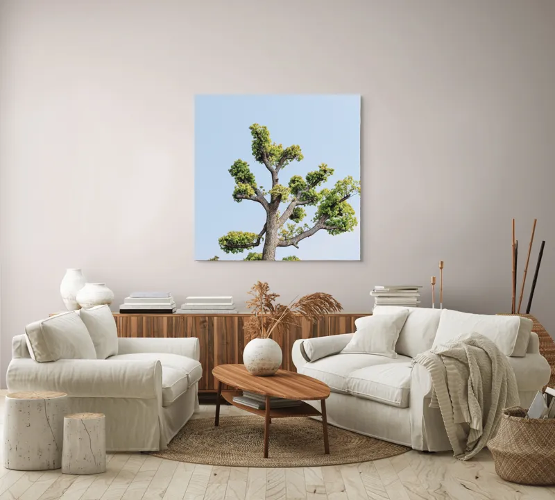 Tablou Canvas, "Silueta solitară în cer senin", 100 x 100 cm – poza 3