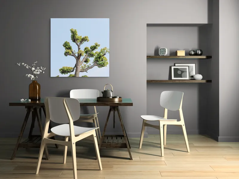Tablou Canvas, "Silueta solitară în cer senin", 100 x 100 cm – poza 6