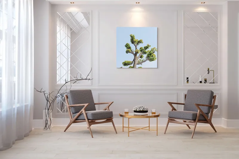 Tablou Canvas, "Silueta solitară în cer senin", 100 x 100 cm – poza 7