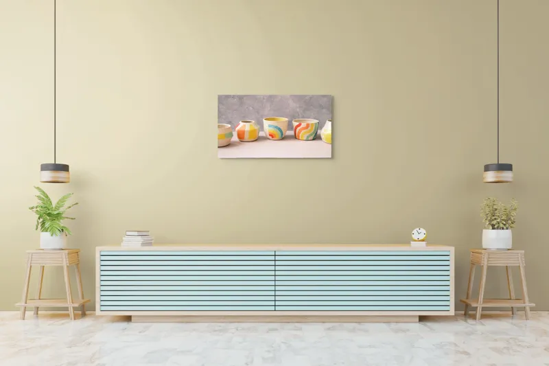 Tablou Ceramic cu Model de Nuanțe și Motive Abstracte, 90 x 50 cm – poza 5