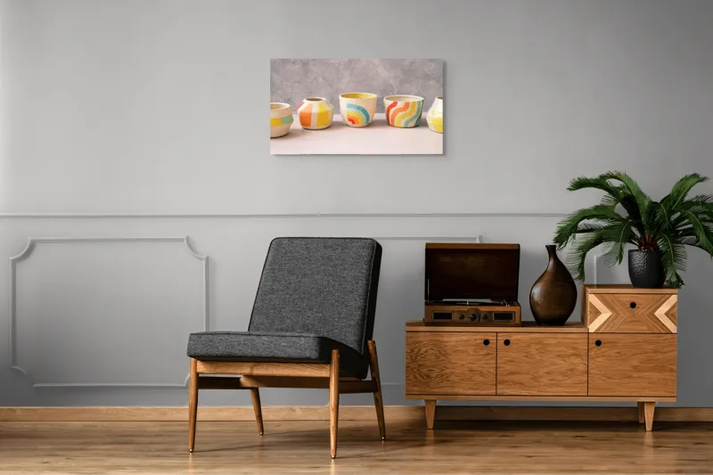 Tablou Ceramic cu Model de Nuanțe și Motive Abstracte, 90 x 50 cm – poza 6