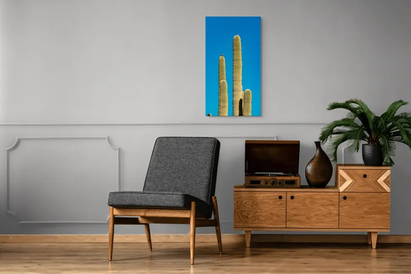 Tablou Canvas Cactuși și Cer Albastru Infinit Natură Verticalitate, 50 x 90 cm – poza 8