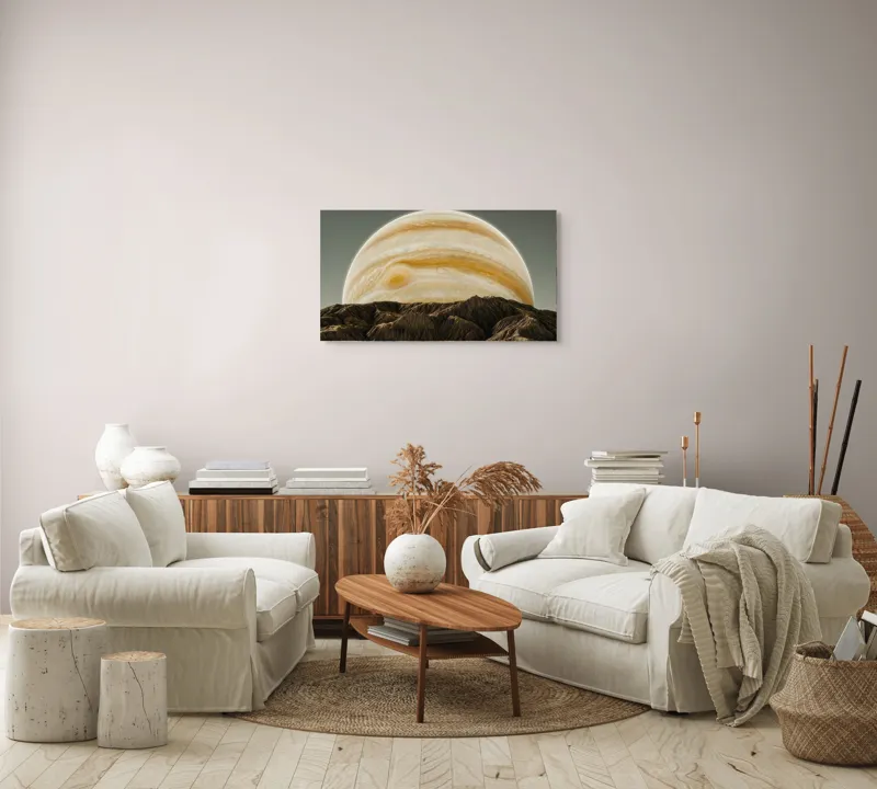 Tablou Canvas Jupiter răsărind deasupra munților străvechi, 90 x 50 cm – poza 4