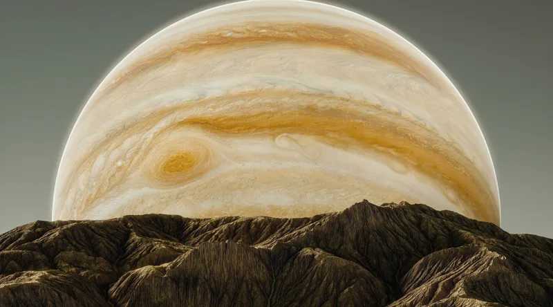 Tablou Canvas Jupiter răsărind deasupra munților străvechi, 90 x 50 cm – poza 2
