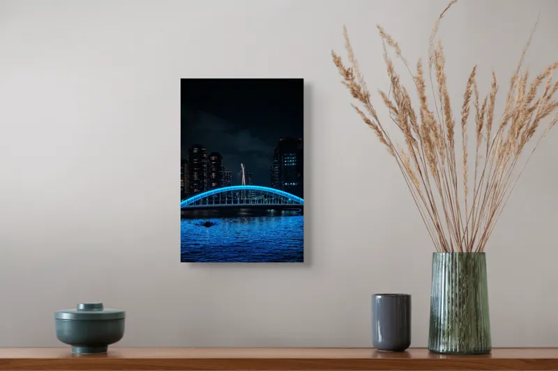 Tablou Canvas Podul Albastru Sub Cerul Nocturn, 26 x 39 cm – poza 5