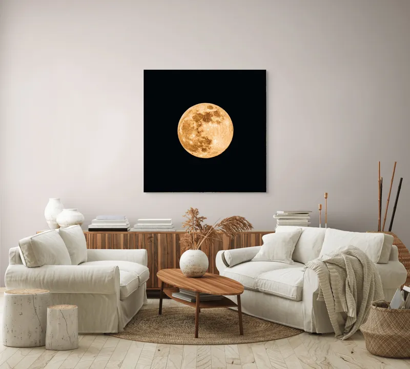 Tablou Canvas, "Luna de chihlimbar strălucitor", 100 x 100 cm – poza 3