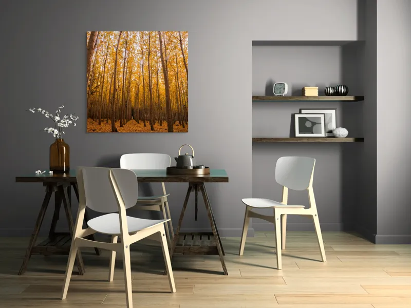 Tablou Canvas, Pădurea de aur la amurg, 100 x 100 cm – poza 6