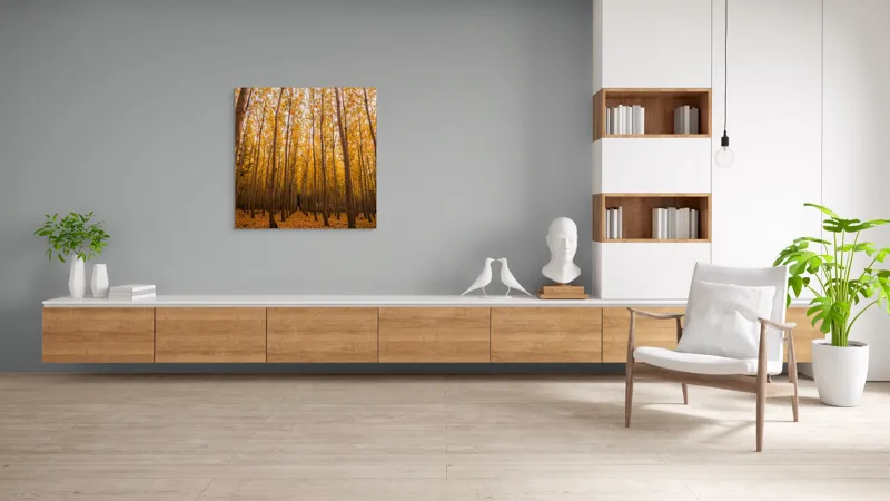 Tablou Canvas, Pădurea de aur la amurg, 100 x 100 cm – poza 8