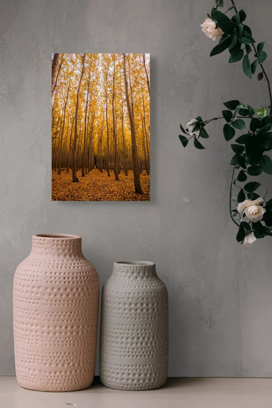 Tablou Canvas, Pădurea de aur la amurg, 26 x 39 cm – poza 6