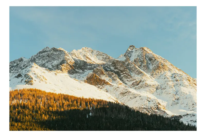 Tablou Canvas pe temă alpină în lumina serii, 100 x 70 cm