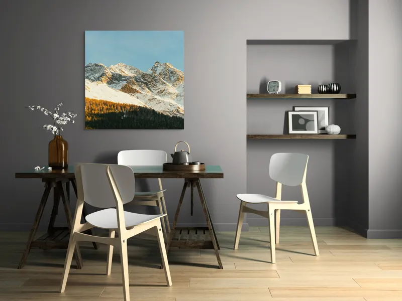 Tablou Canvas pe temă alpină în lumina serii, 100 x 100 cm – poza 6