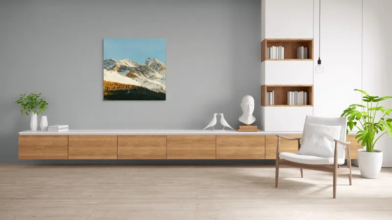 Tablou Canvas pe temă alpină în lumina serii, 100 x 100 cm – poza 8