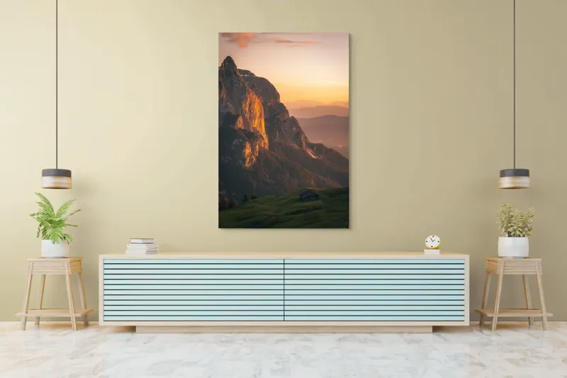 Tablou Canvas pe tema munților cu lumina aurie, 100 x 150 cm – poza 4