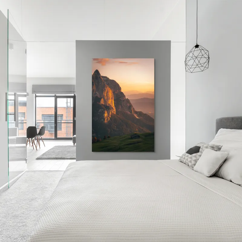 Tablou Canvas pe tema munților cu lumina aurie, 100 x 150 cm – poza 5