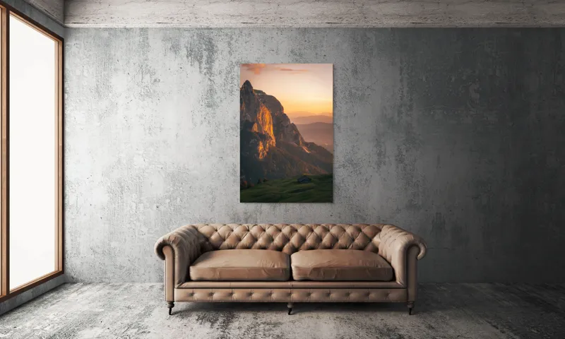 Tablou Canvas pe tema munților cu lumina aurie, 100 x 150 cm – poza 6