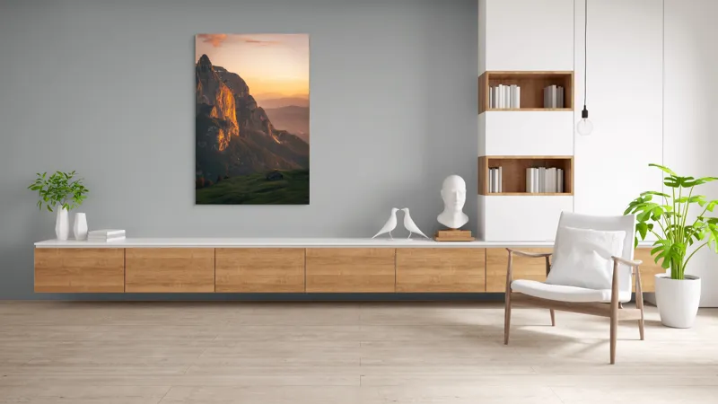 Tablou Canvas pe tema munților cu lumina aurie, 100 x 150 cm – poza 8