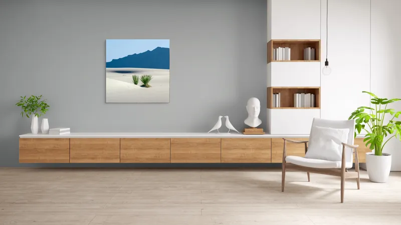 Tablou Canvas, "Pustiul tăcut sub cerul albastru", 100 x 100 cm – poza 8